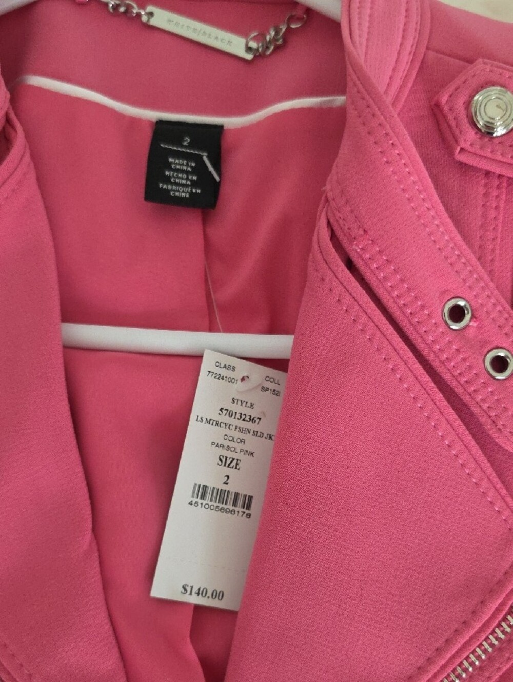 White House Black Market Pink Moto-Style Blazer Jacket - Picture 2 of 6